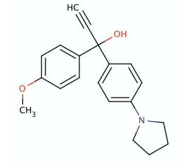 1-(4-methoxyphenyl)-1-(4-(pyrrolidin-1-yl)phenyl)prop-2-yn-1-ol